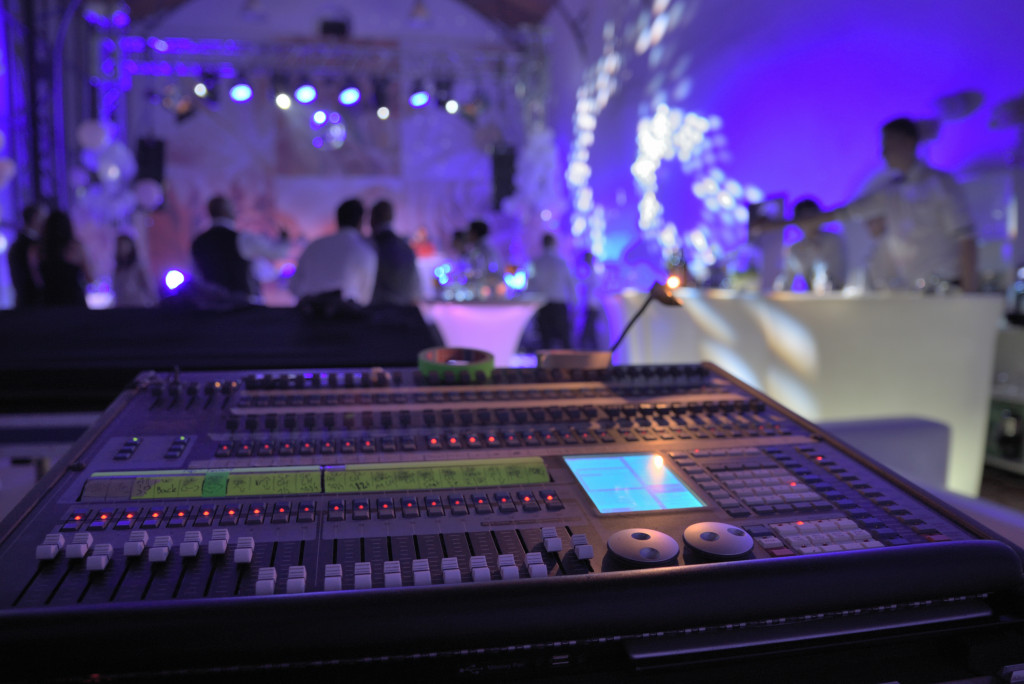 electronic sound mixer in party