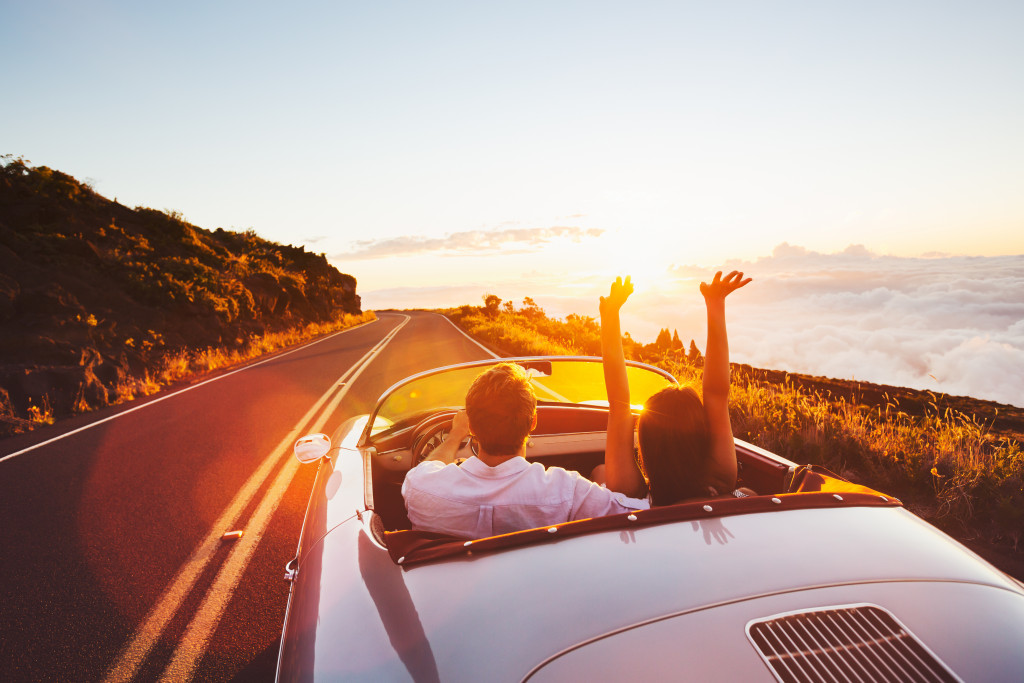 a couple on a roadtrip