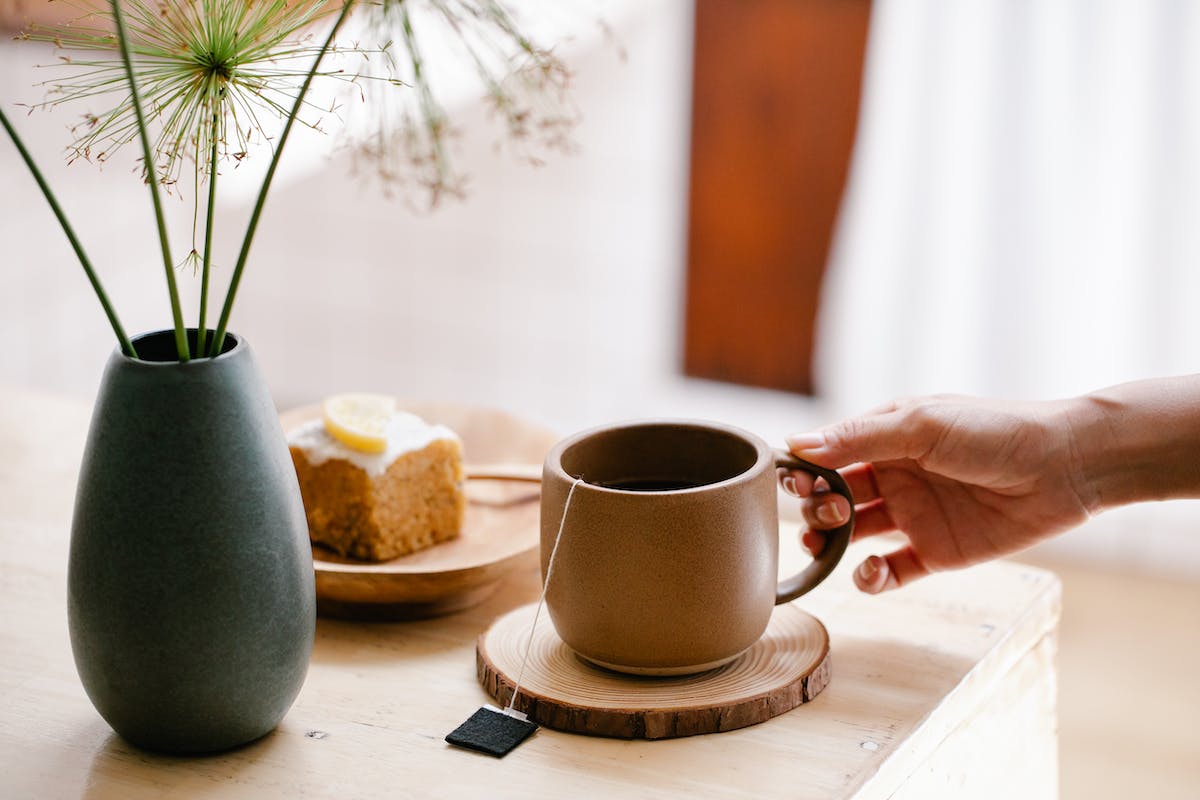 tea beside a table